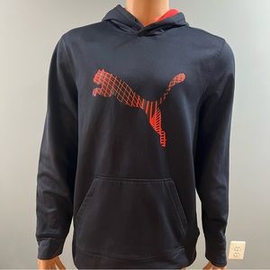 Performance in Style: Large Dark Blue Puma Athletic Hoodie